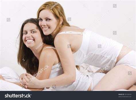 Two Sexy Beautiful Women On Bed Shutterstock