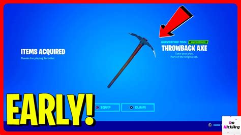 How To Get Og Default Pickaxe Early In Fortnite Free Season 1