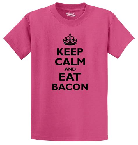 Keep Calm And Eat Bacon Rude Tee Funny T Shirt Epic Food Party Tee Gag