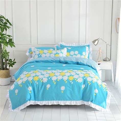 2018 Korean Bedding Set 100 Cotton Duvet Cover Flat Sheet Pillowcase