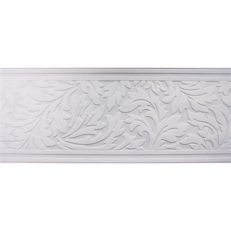Allen Roth 7 In White Unpasted Wallpaper Border At