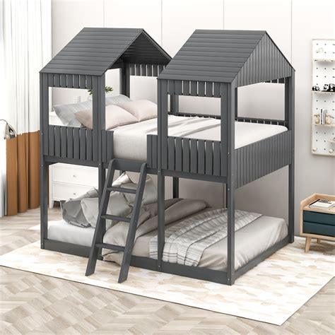 And if your room also has a limited ceiling height, you'll want to shop for a low bunk bed, like this version from max & lily. Full Over Full Bunk Bed, Wood Full Over Full Bunk Bed Frame for Kids Toddlers, Low Full Over ...