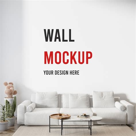Premium Psd Contemporary Living Room Wall Mockup
