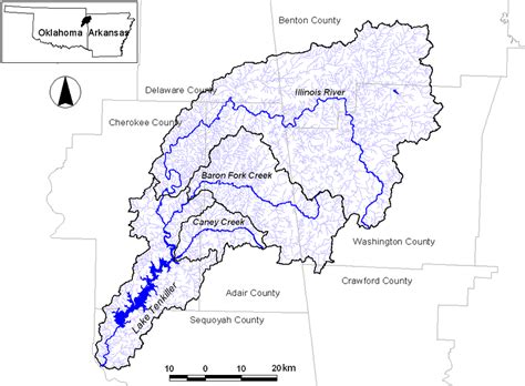 Lake Tenkiller And Illinois River Watershed In Southwest Arkansas And