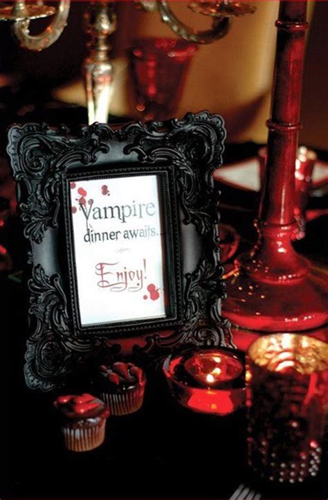Shop by halloween theme—such as skeletons & skulls—to pull together your spookiest space. vampire-halloween-table-decoration | HomeMydesign