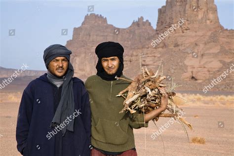 Model Released Tuaregs Collecting Firewood Desert Editorial Stock Photo