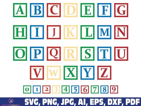 Block Alphabet Svg Block Font Svg Building Blocks Svg Block Etsy