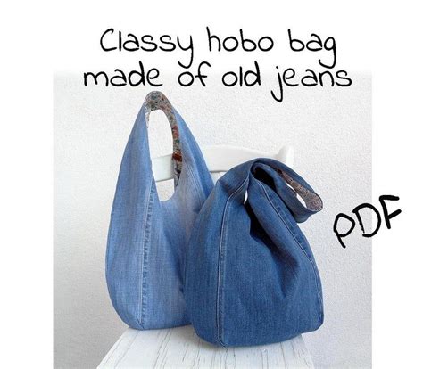 Diy Denim Bag Pattern Slouchy Shoulder Bag Hobo Bag Etsy Hobo Bag