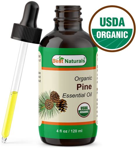 Best Naturals Certified Organic Pine Essential Oil With Glass Dropper Pine 4 Fl Oz 120 Ml