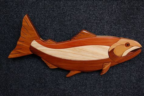 Curved Salmon Fish Small Art Carving Art Carved Small Art