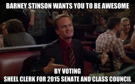 Barney Stinson Wants You To Be Awesome By Voting Sheel Cler Barney