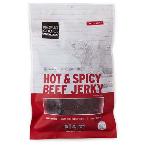 Buy Peoples Choice Beef Jerky Classic Hot And Spicy Big Slab Whole Muscle Premium Cuts