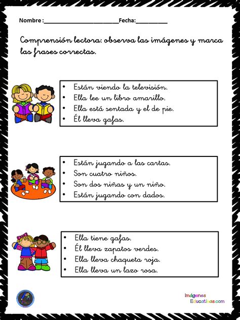 Comprensión Lectora Dibujos 7 Imagenes Educativas