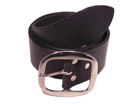 For Sale 2 Inch Black Leather Jean Belt Nickel Plated Buckle Buckle