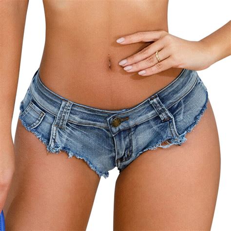 Femme Mini Micro Short Jeans Taille Basse Court String Sexy Slim Fête