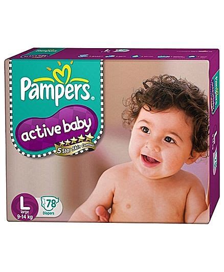 Pampers Active Baby Taped Diapers Large Size Diapers Lg 78 Count