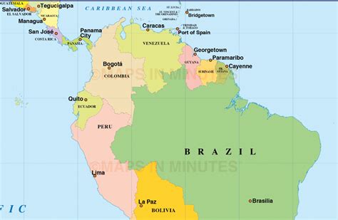 Map Of The Latin American Countries World Map