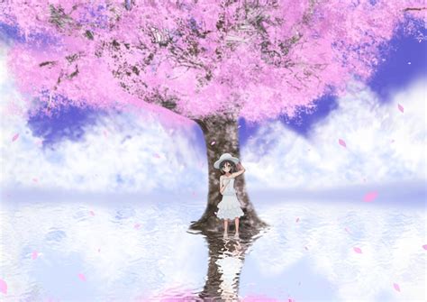 The Girl Under The Cherry Blossom Tree By Pocolla On