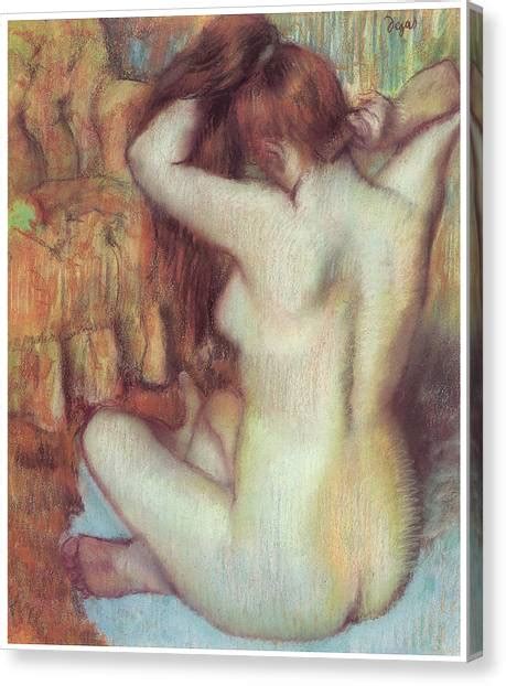 Nude Woman Combing Her Hair Pastel By Edgar Degas
