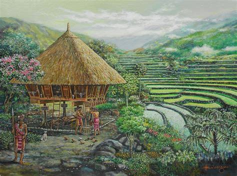 Ifugao House By Jbulaong 2019 Oil On Canvas Painting 24 X 32