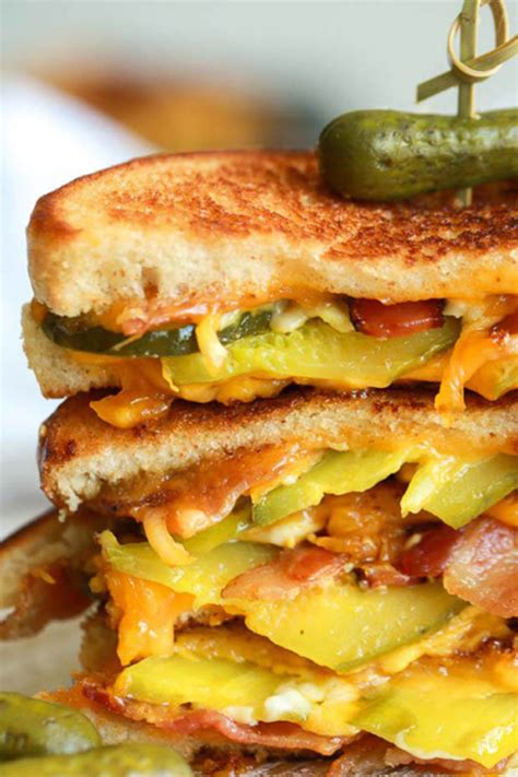 Dill pickle bacon fat bombs: Pickle And Bacon Grilled Cheese | Damn That Looks Good