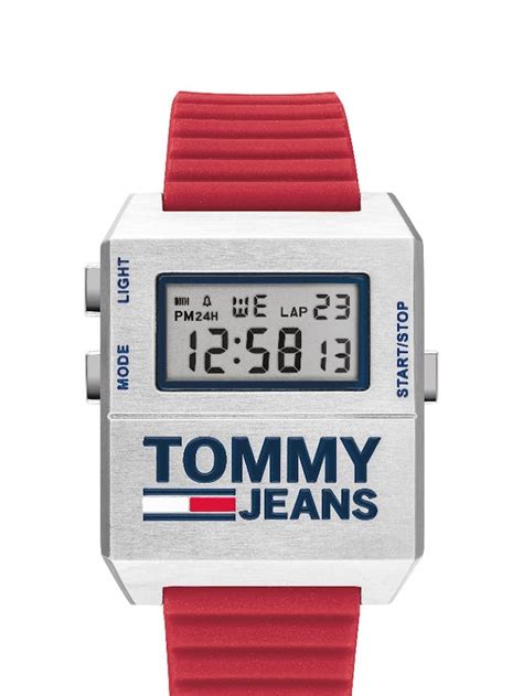 Tommy Hilfiger Digital Watch Red Silicone Strap Watches Tommy Hilfiger