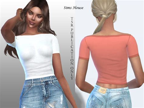 Womens Simple Basic T Shirt Found In Tsr Category Sims 4 Female