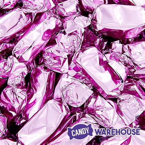 Foiled Caramel Candy Light Pink 180 Piece Bag Candy Warehouse