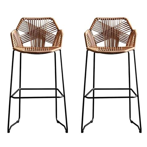 Buy Beige Rattan Bar Stool Rattan Wicker Barstools Chair With Footrest