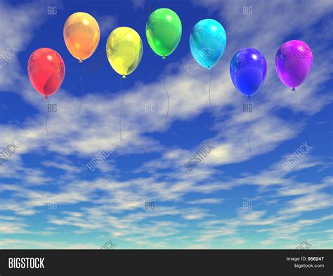 Rainbow Ballons Image And Photo Free Trial Bigstock