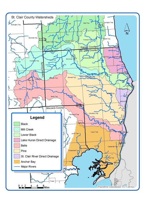 Map Of St Clair County Michigan Cities And Towns Map