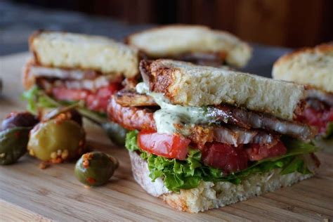 Pork Belly Sandwich With Lettuce And Tomato The Pblt Weekend At The