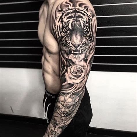 100 Coolest Sleeve Tattoos For Men Tiger Tattoo Sleeve Best Sleeve