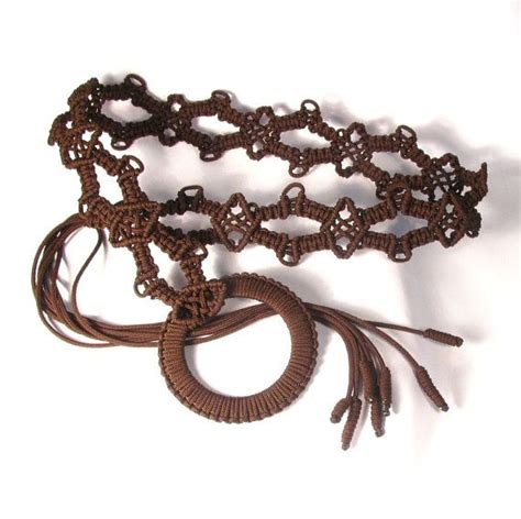 Maybe you would like to learn more about one of these? Macrame belt with tassel and ring brown braided lace by makrame, $30.00 | Macrame owl, Macrame ...