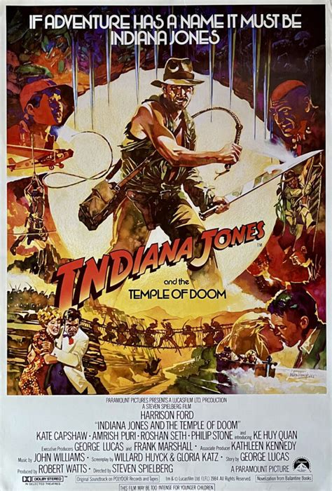 Original Indiana Jones And The Temple Of Doom Movie Poster Adventure