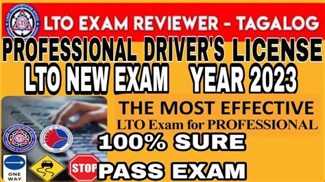 Lto Reviewer Exam 2023 Professional Drivers License Original Copy Exam
