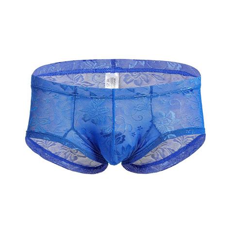 Men S Sexy Brazilian Underwear Lace Pouch Bikini Under Panties Half Back Coverage Mens Underwear