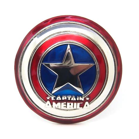 Captain America Belt Buckle Superhero Glossy Blue Red And Silver