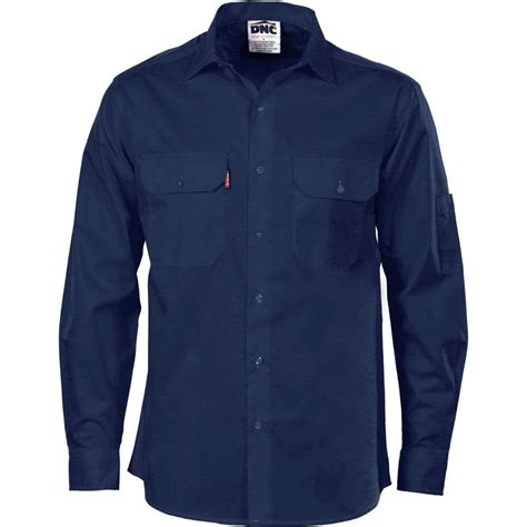 Dnc Workwear Cool Breeze Cotton Long Sleeve Work Shirt 3208 Work