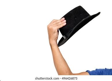 Hand Man Who Holding Hat Black Stock Photo Shutterstock