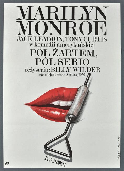 Some Like It Hot Original 1987 Polish Movie Poster Marilyn Monroe Billy Wilder Walkuski Art