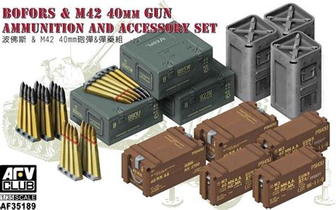 Afv Club Bofors And M42 40mm Gun Ammunition And Accessory Set Ammo By
