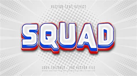 Premium Vector Squad 3d Editable Text Effect Font Style