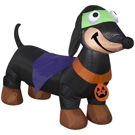 4 Gemmy Airblown Inflatable Weiner Dog In Halloween Costume Yard