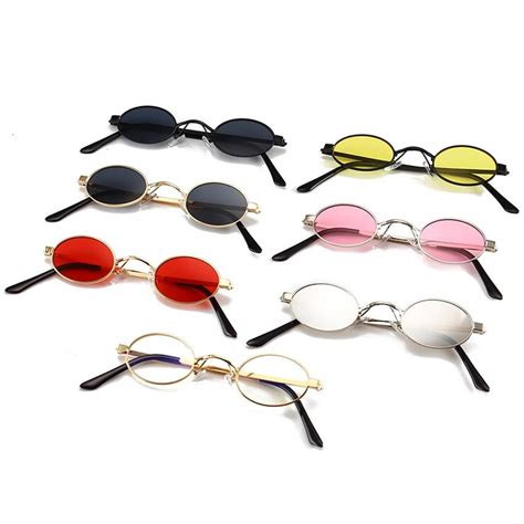 Peekaboo Small Oval Sunglasses Men Round Metal Frame Unisex Fb0386 Glasses Fashion Stylish