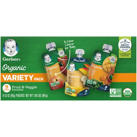 Buy Gerber 2nd Foods Organic For Baby Fruit And Veggie Favorites Variety