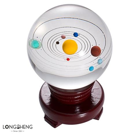 80mm Chinese Ball Crystal Solar System Ball Miniature Planets Model
