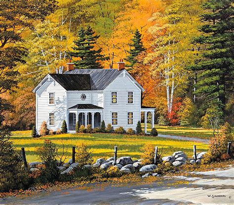 Bill Saunders Road Home October 2018 Cottage Art Barn Painting