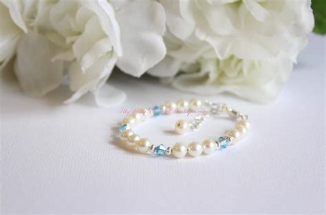 Baby Girl Bracelet Real Pearls Adjustable W Birthstones Etsy Girl