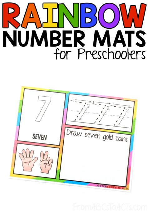 Rainbow Number Mats For Numbers 1 10 From Abcs To Acts